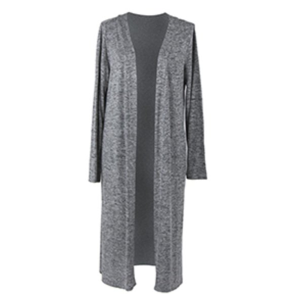 Women's Long-Sleeve Flowing Heather Knit Cardigan - Picture 1 of 1